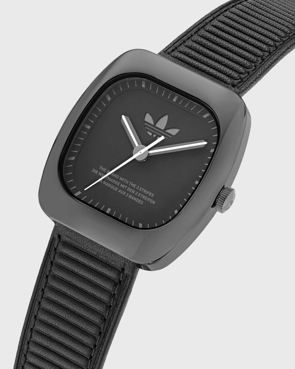 IP Gunmetal SST Case Black Dial Black Leather Strap