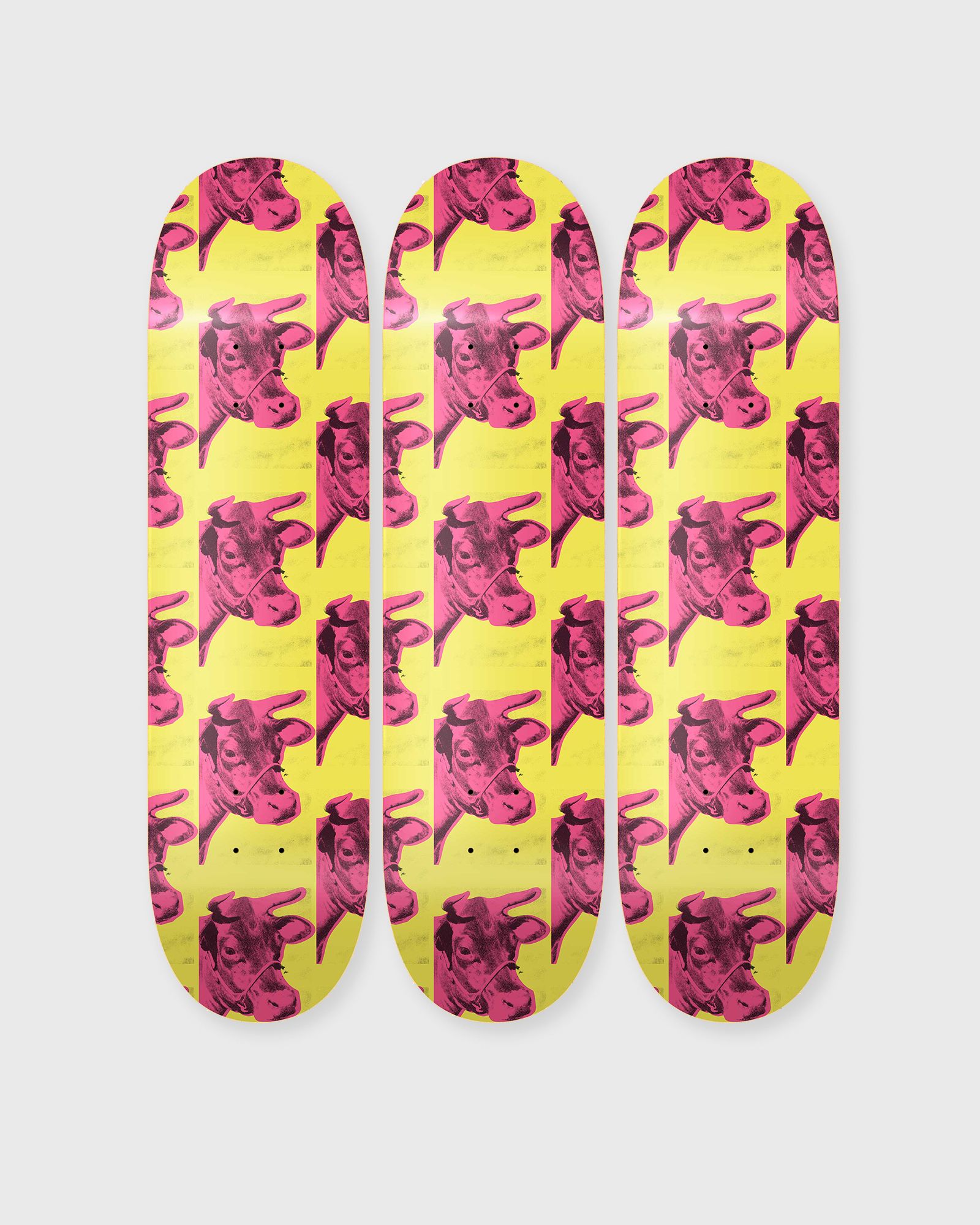 Andy Warhol Cow (Pink & Yellow) Triptych 1967 Deck