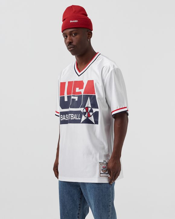 Men's USA Basketball Michael Jordan Mitchell & Ness Navy Training 1992  Dream Team Authentic Reversible Practice Jersey