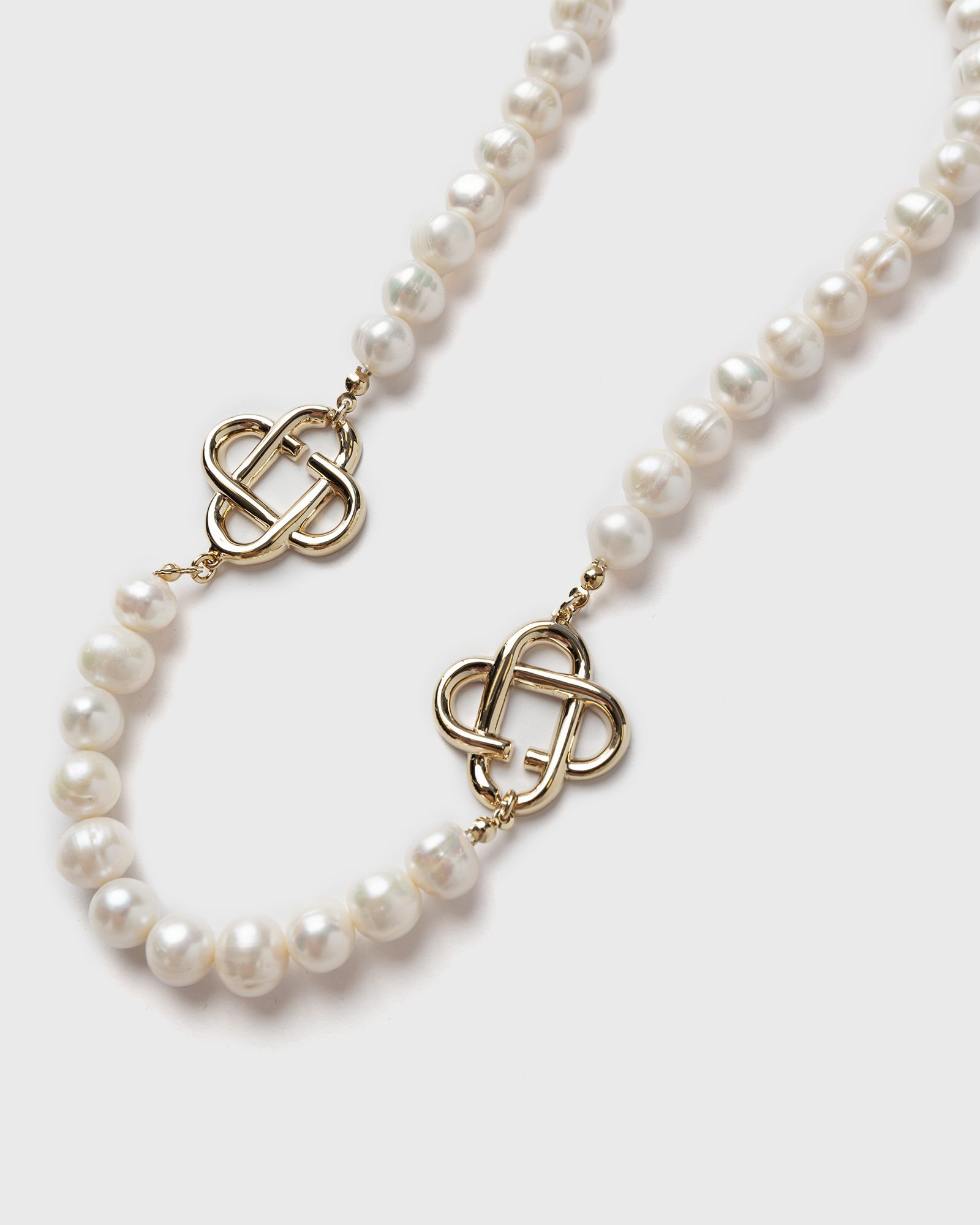 MEDIUM PEARL LOGO NECKLACE