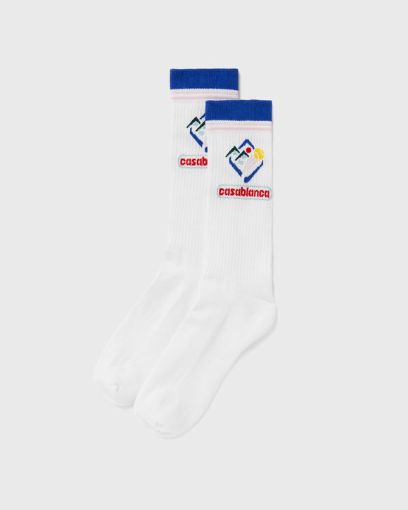 タイツ・ソックス Casablanca FW25 (APF25 ACC 010 04FUJIICON) Casablanca PRINTED SPORTS SOCKS White | BSTN Store