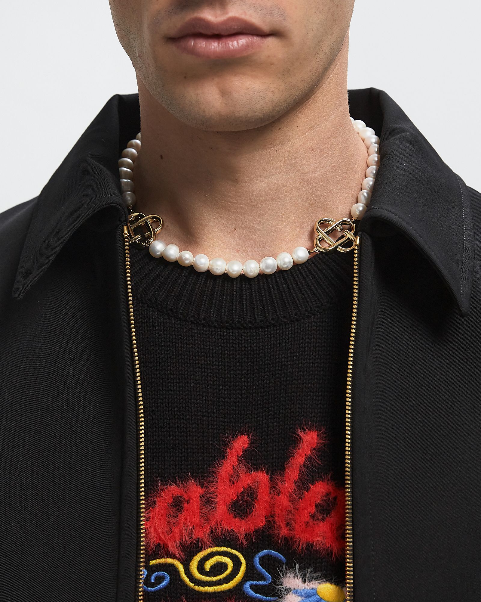 Casablanca MEDIUM PEARL LOGO NECKLACE No | BSTN Store