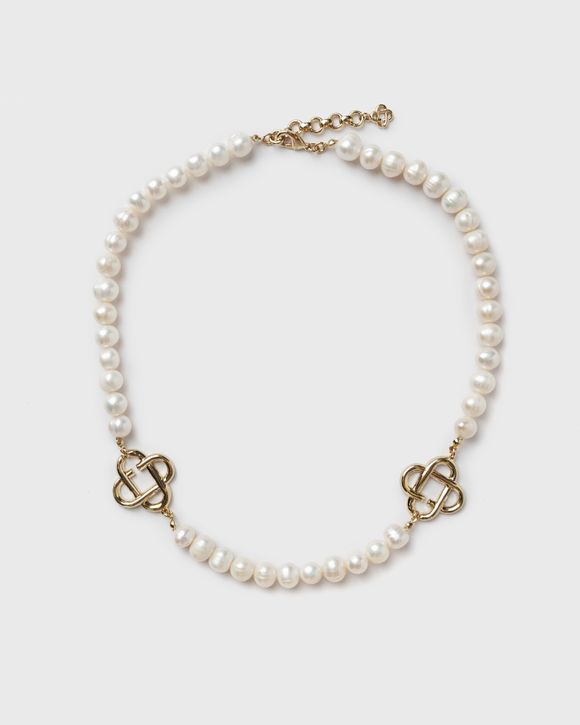 MEDIUM PEARL LOGO NECKLACE