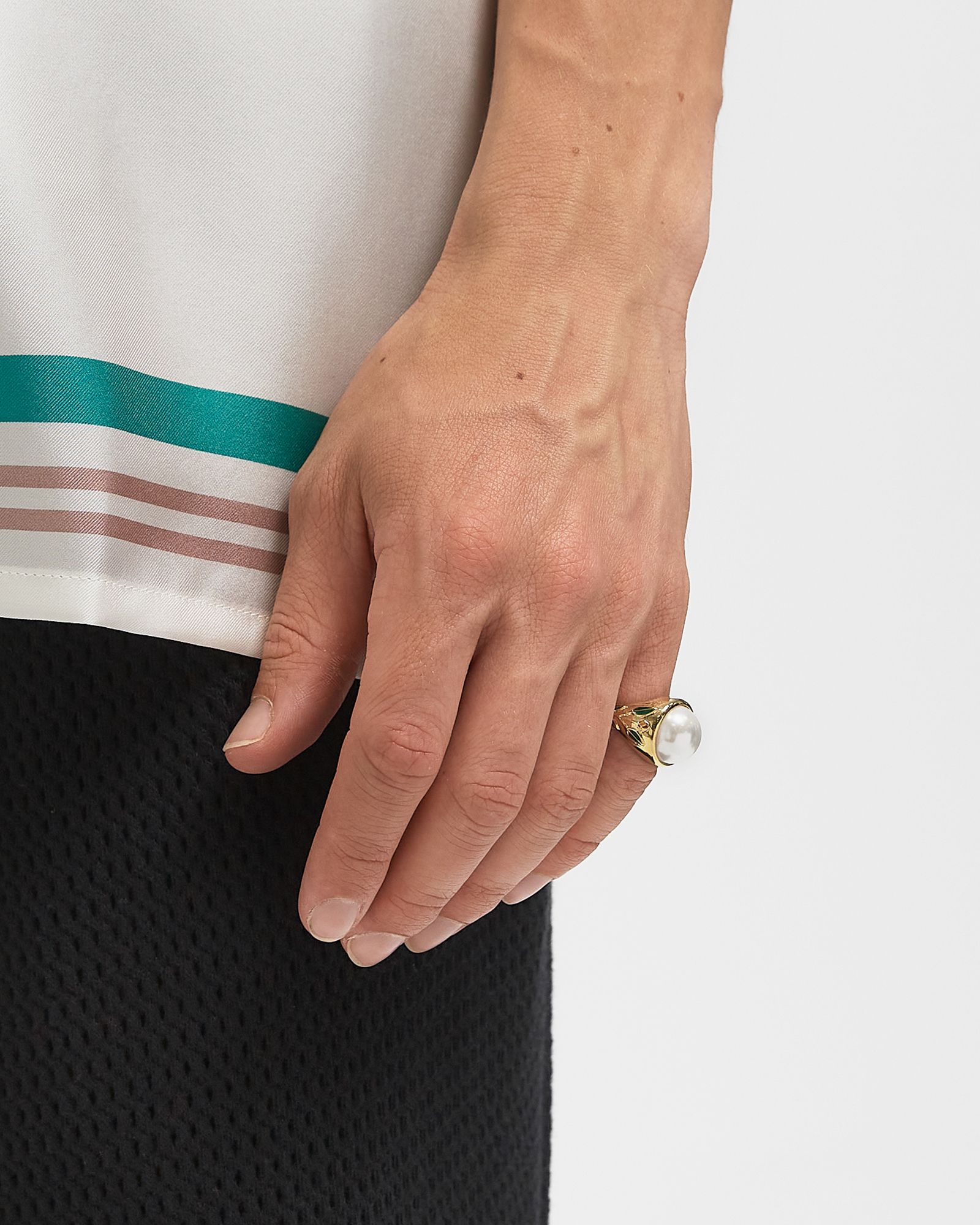 CASABLANCA PEARL SIGNET RING リング Casablanca PEARL SIGNET RING Orange | BSTN Store