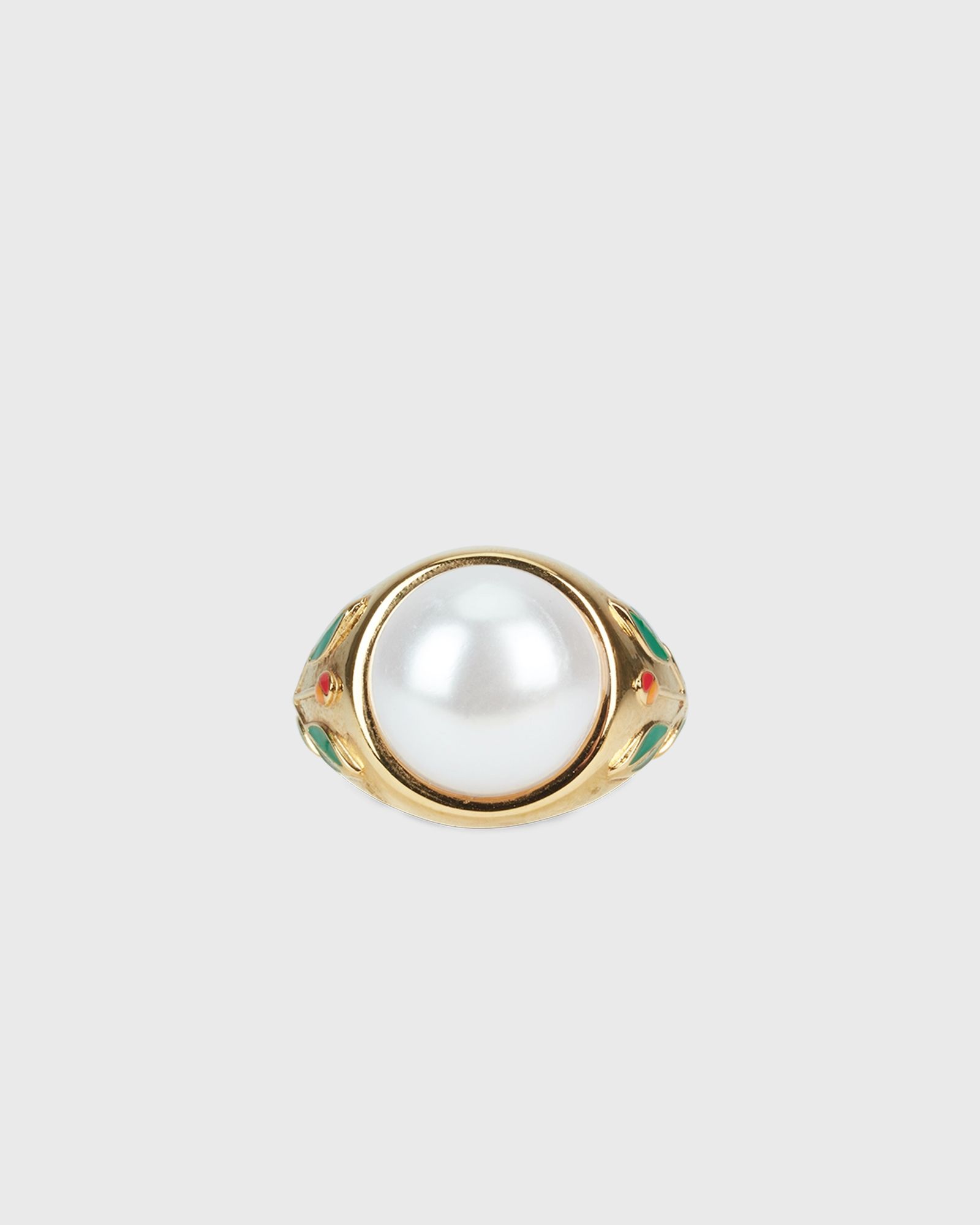 Casablanca PEARL SIGNET RING Orange | BSTN Store