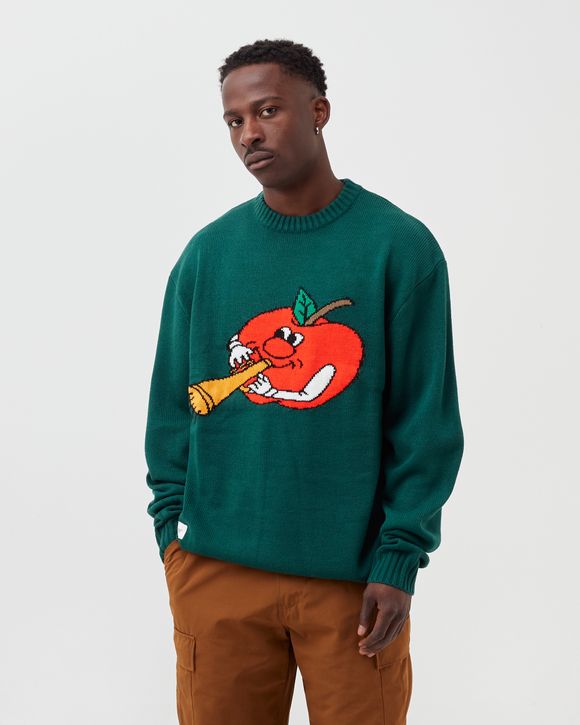 Butter Goods APPLE KNIT SWEATER Green - FOREST GREEN