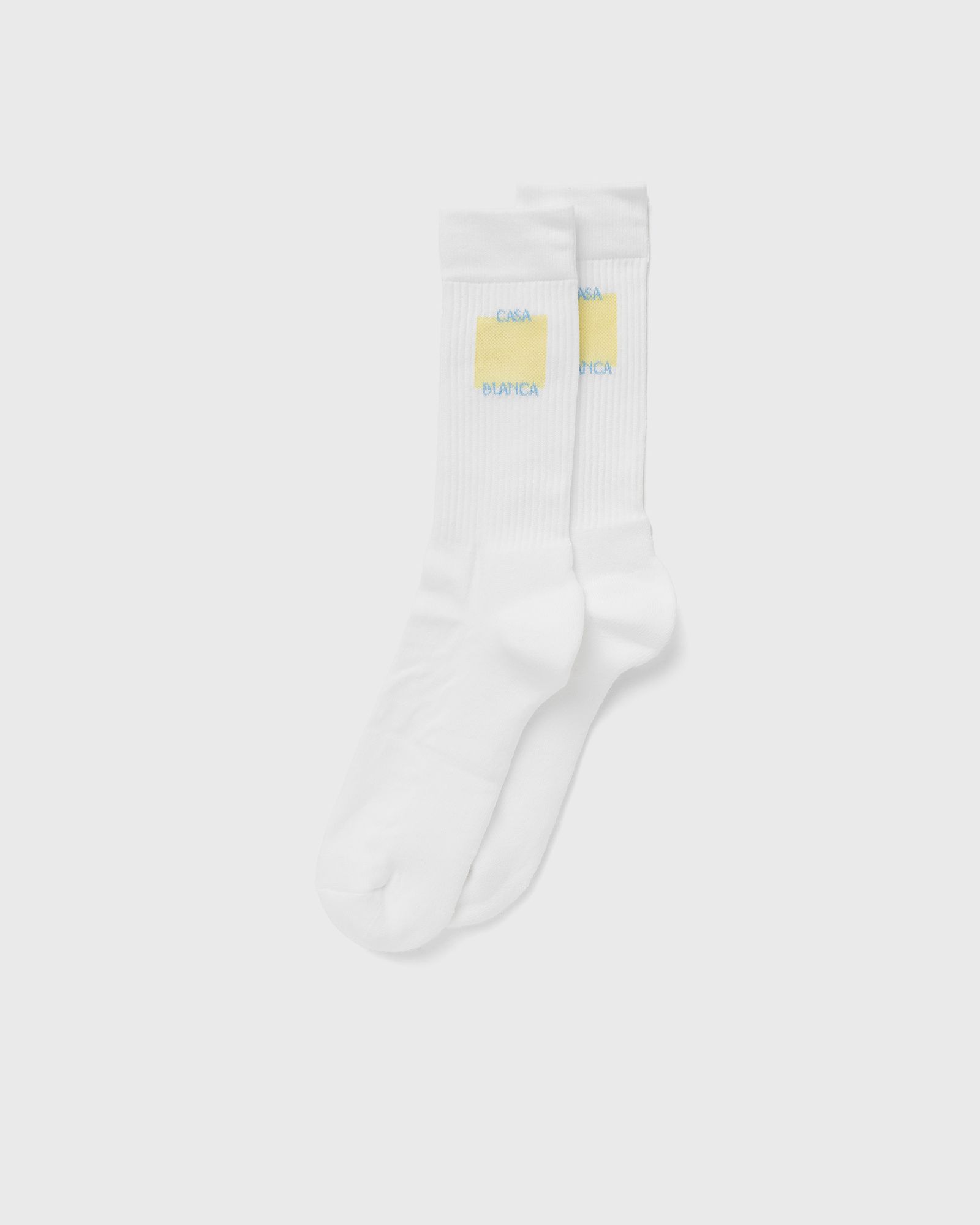 Casablanca - ribbed sport sock men socks white|yellow in größe:m