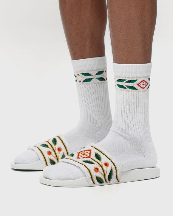 EMBROIDERED TERRY SLIDER