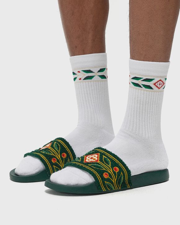 EMBROIDERED TERRY SLIDER