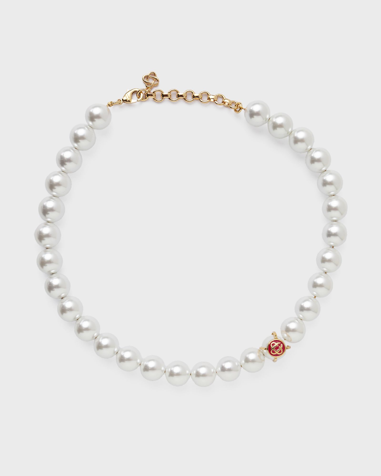 LOGO PEARL NECKLACE