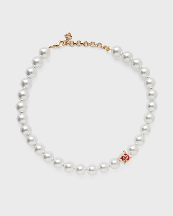 アクセサリーその他 CASABLANCA Woman Jewel Pearl APS25JW26001 GOLD PEARL Caged Pearl Necklace | Casablanca Paris