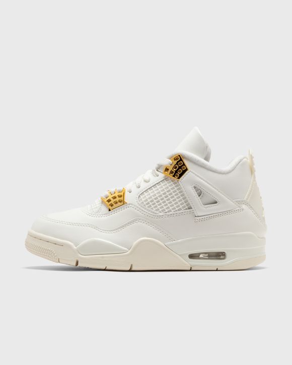 Jordan WMNS AIR JORDAN 4 RETRO White and Gold Beige - SAIL/METALLIC  GOLD-BLACK