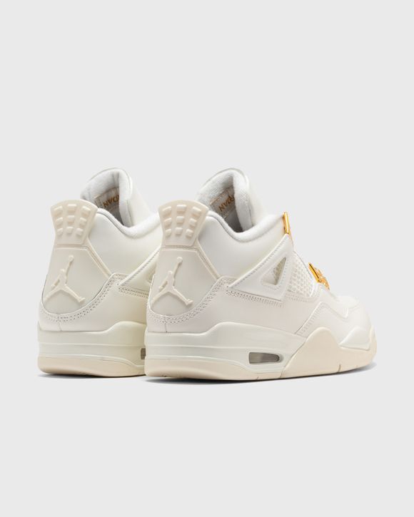 Jordan WMNS AIR JORDAN 4 RETRO White and Gold Beige - SAIL/METALLIC  GOLD-BLACK