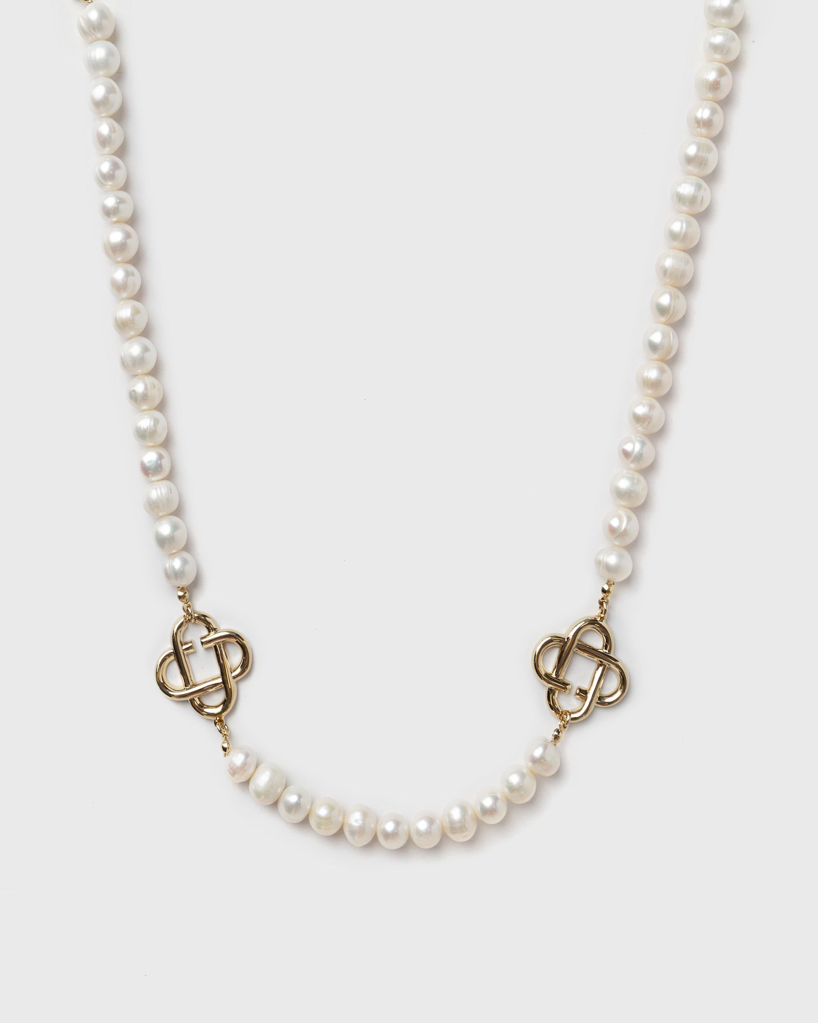 MEDIUM PEARL LOGO NECKLACE