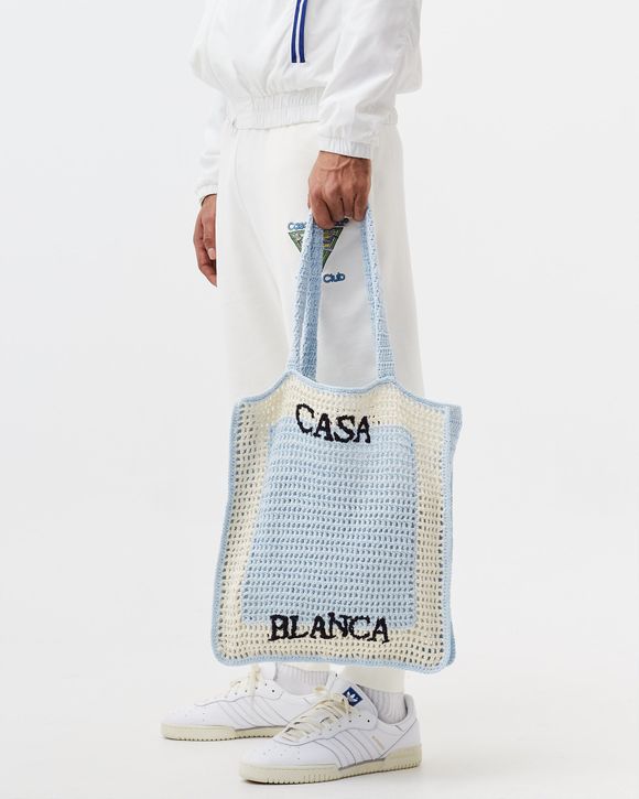 Casablanca CROCHET BRAND BAG White - WHITE / BLUE