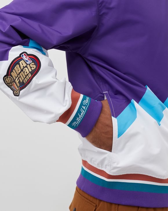 Men's Mitchell & Ness Purple Utah Jazz Hardwood Classics Authentic Warm-Up Full-Snap Jacket