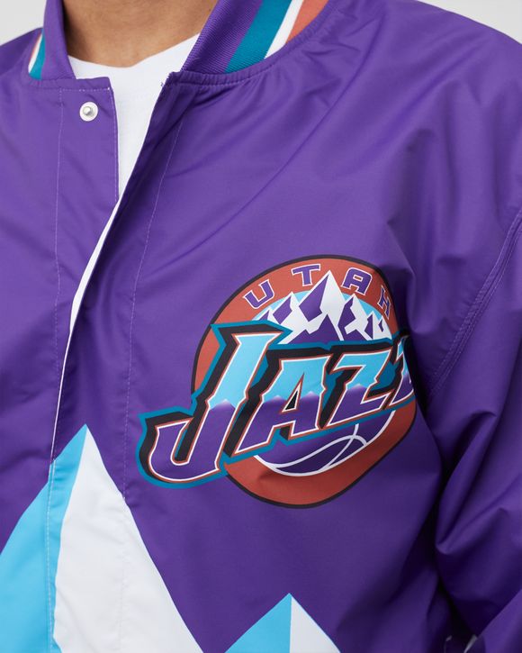 Men's Mitchell & Ness Purple Utah Jazz Hardwood Classics Authentic Warm-Up  Full-Snap Jacket