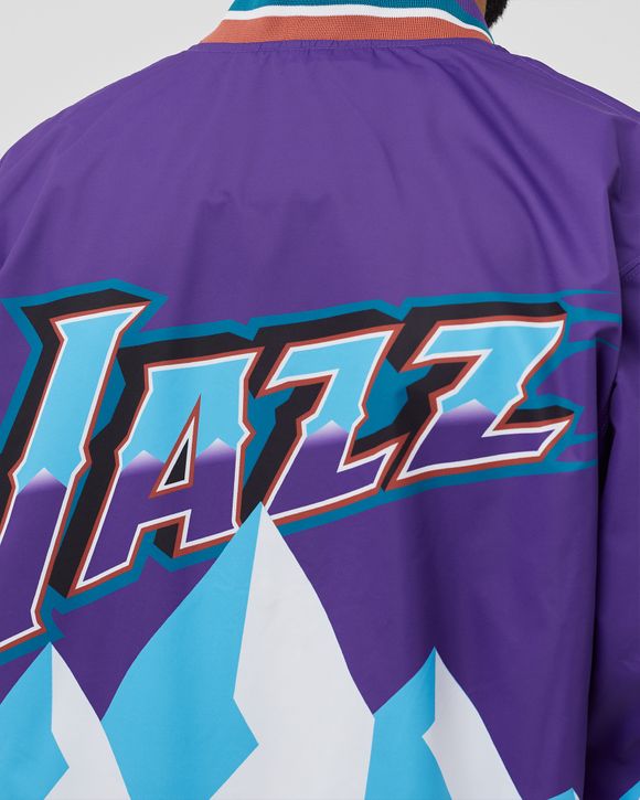 Men's Utah Jazz Mitchell & Ness Purple Hardwood Classics Authentic Warm-Up  Full-Snap Jacket