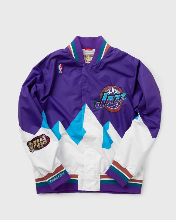 Men's Mitchell & Ness Purple Utah Jazz Hardwood Classics Authentic Warm-Up  Full-Snap Jacket