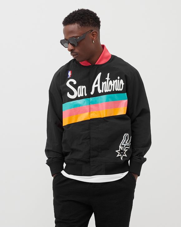 The San Antonio Spurs Authentic Warm Up Jacket in 413T418ANYYGH-BLA