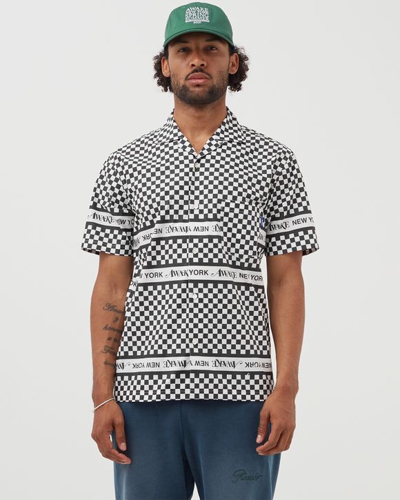 CAMP COLLAR CHECKERBOARD LOGO SHIRT
