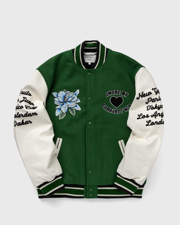 Awake AWAKE NY X CARHARTT WIP TEDDY JACKET Green/White - DARK GREEN/IVORY