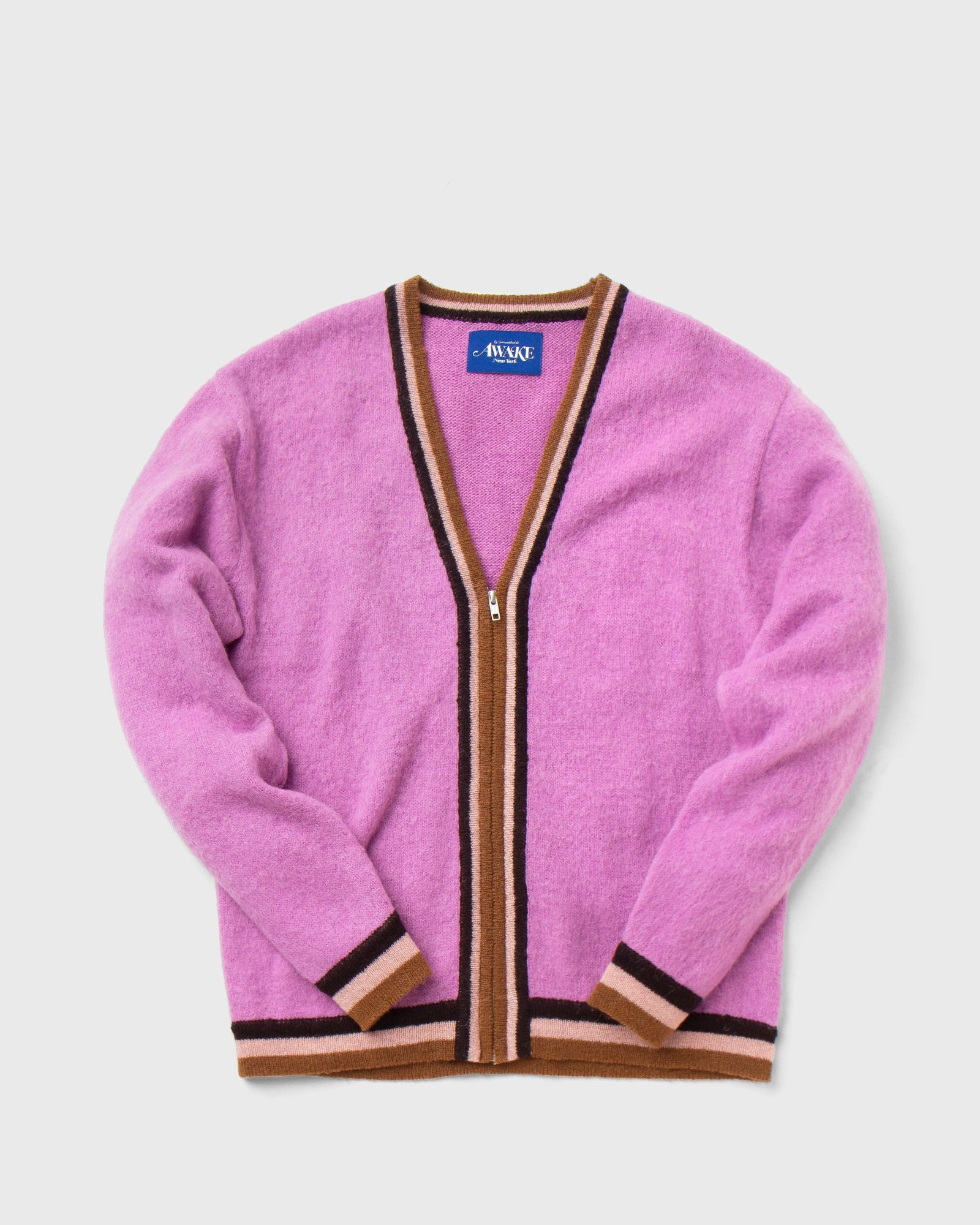 STRIPED MOHAIR CARDIGAN