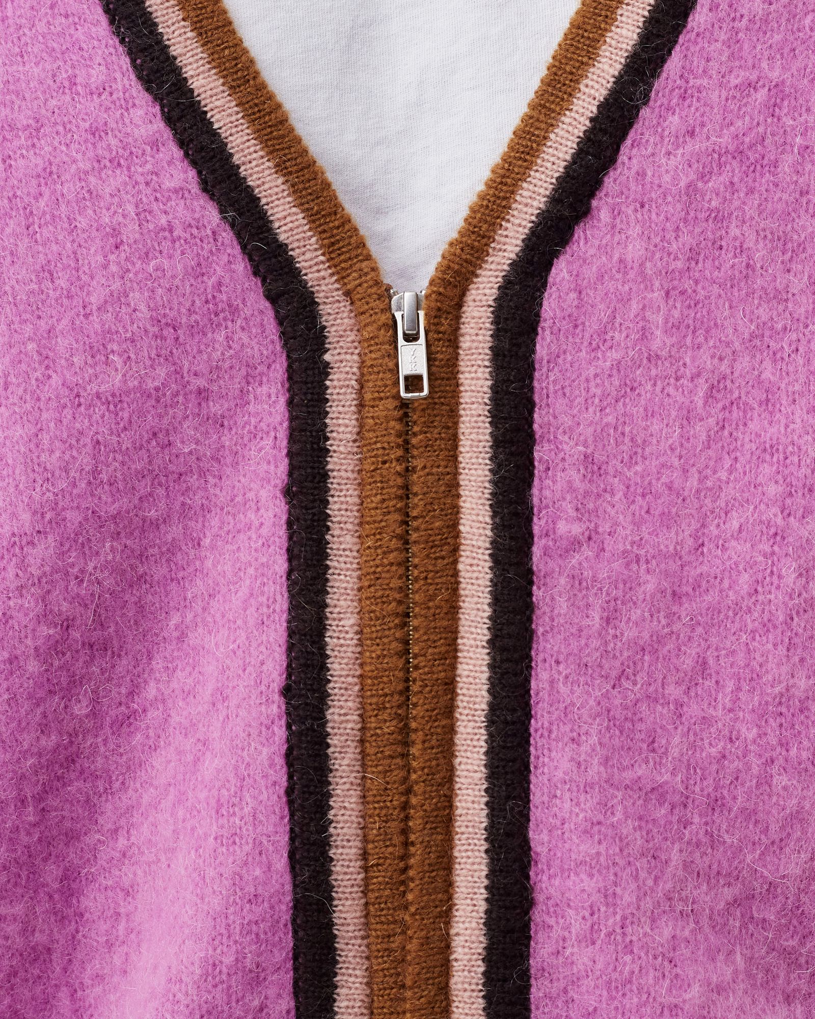 STRIPED MOHAIR CARDIGAN