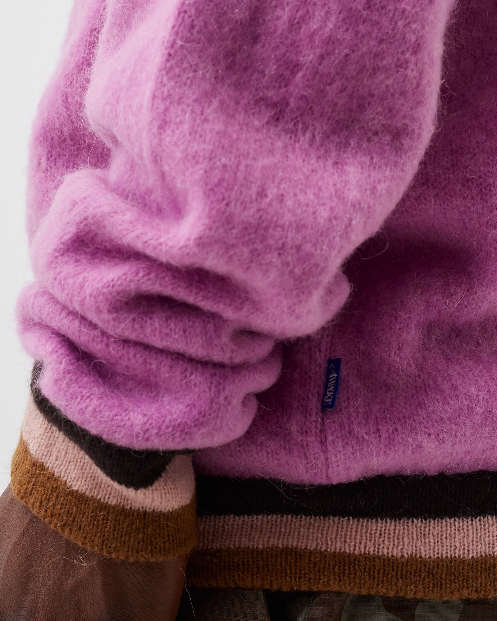 STRIPED MOHAIR CARDIGAN