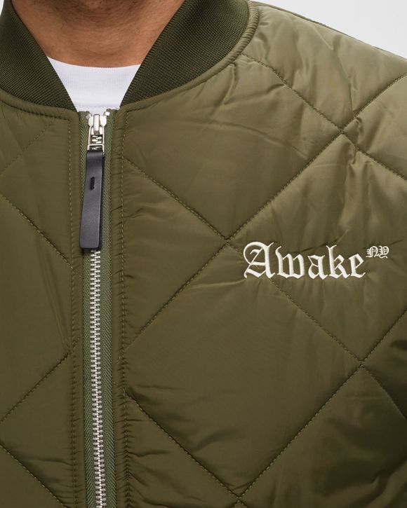 Awake QUILTED PATCH BOMBER JACKET Green | BSTN Store