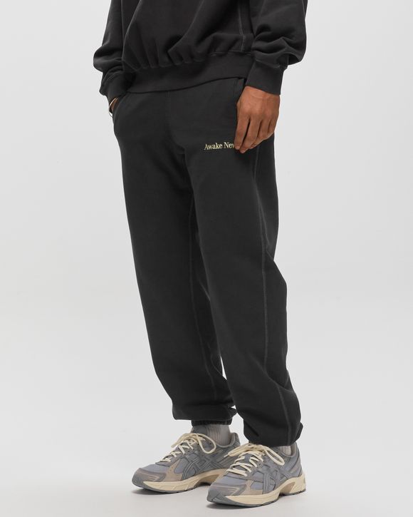 Awake Embroidered Logo Sweatpants Washed Black Men's - SS20 - US