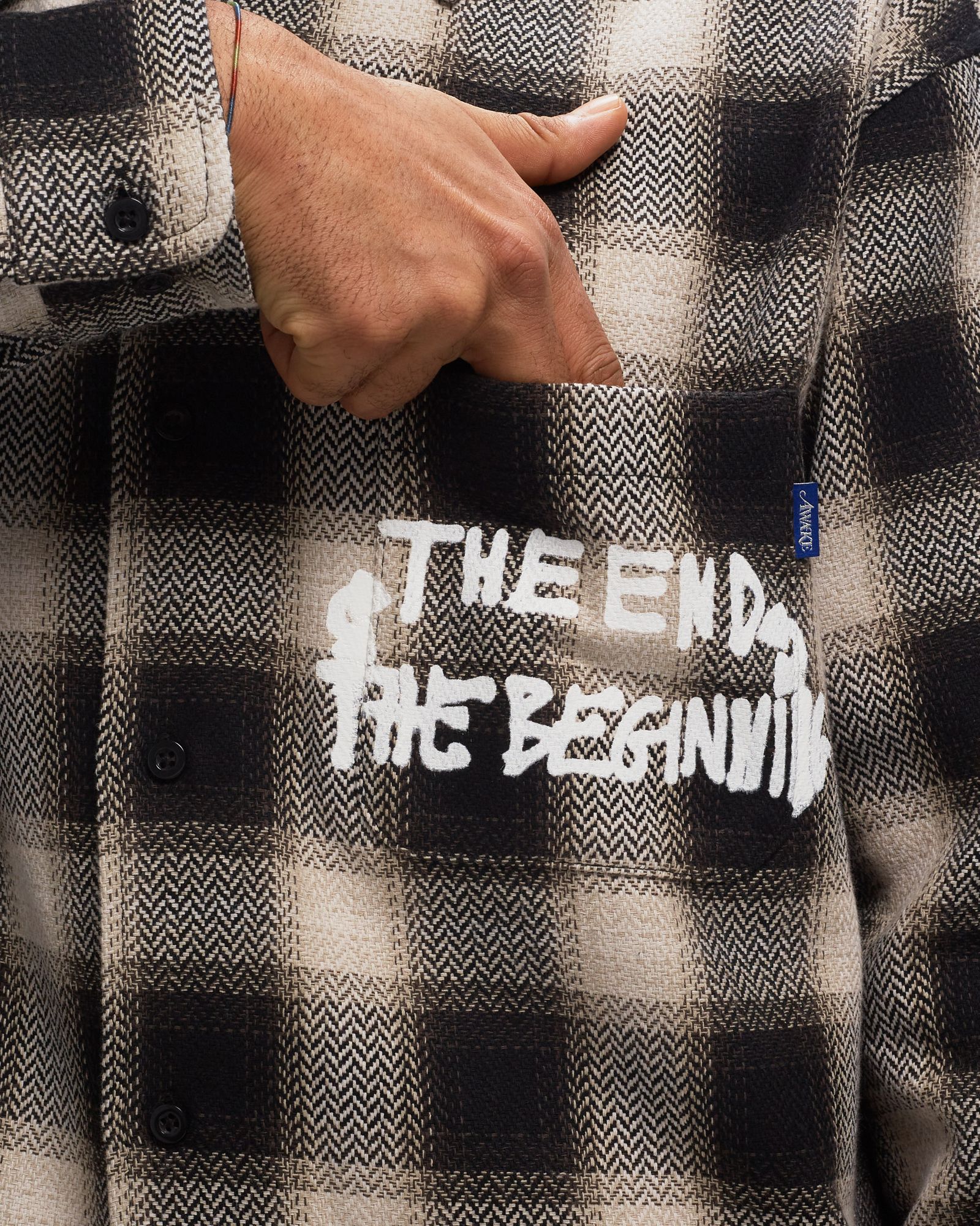 END AND BEGINNING EMBROIDERED FLANNEL