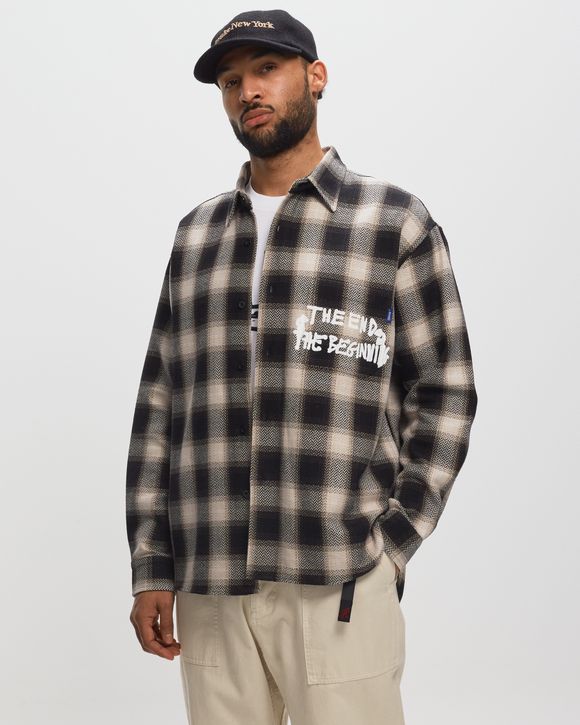 END AND BEGINNING EMBROIDERED FLANNEL