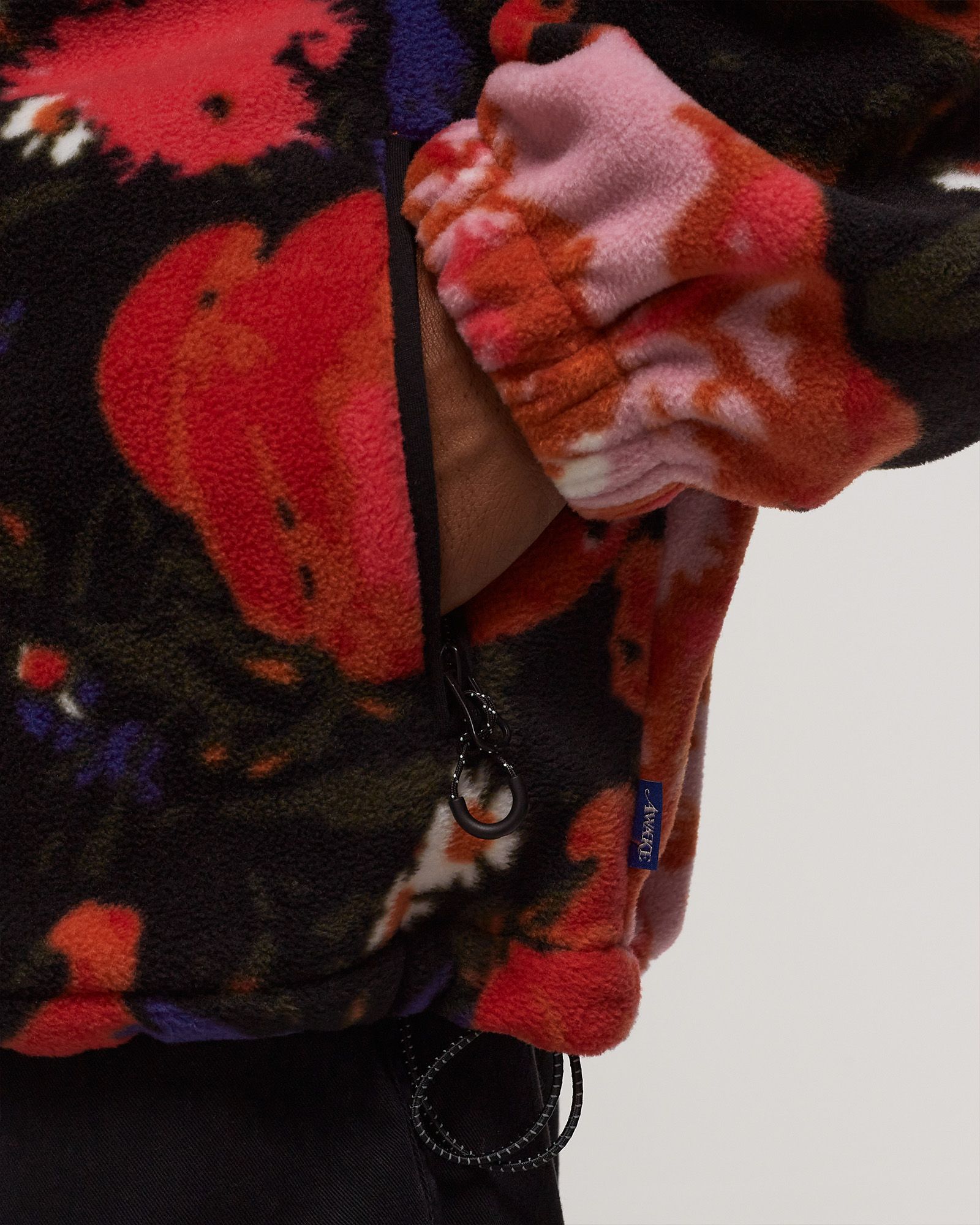 FLEECE FLORAL JACKET