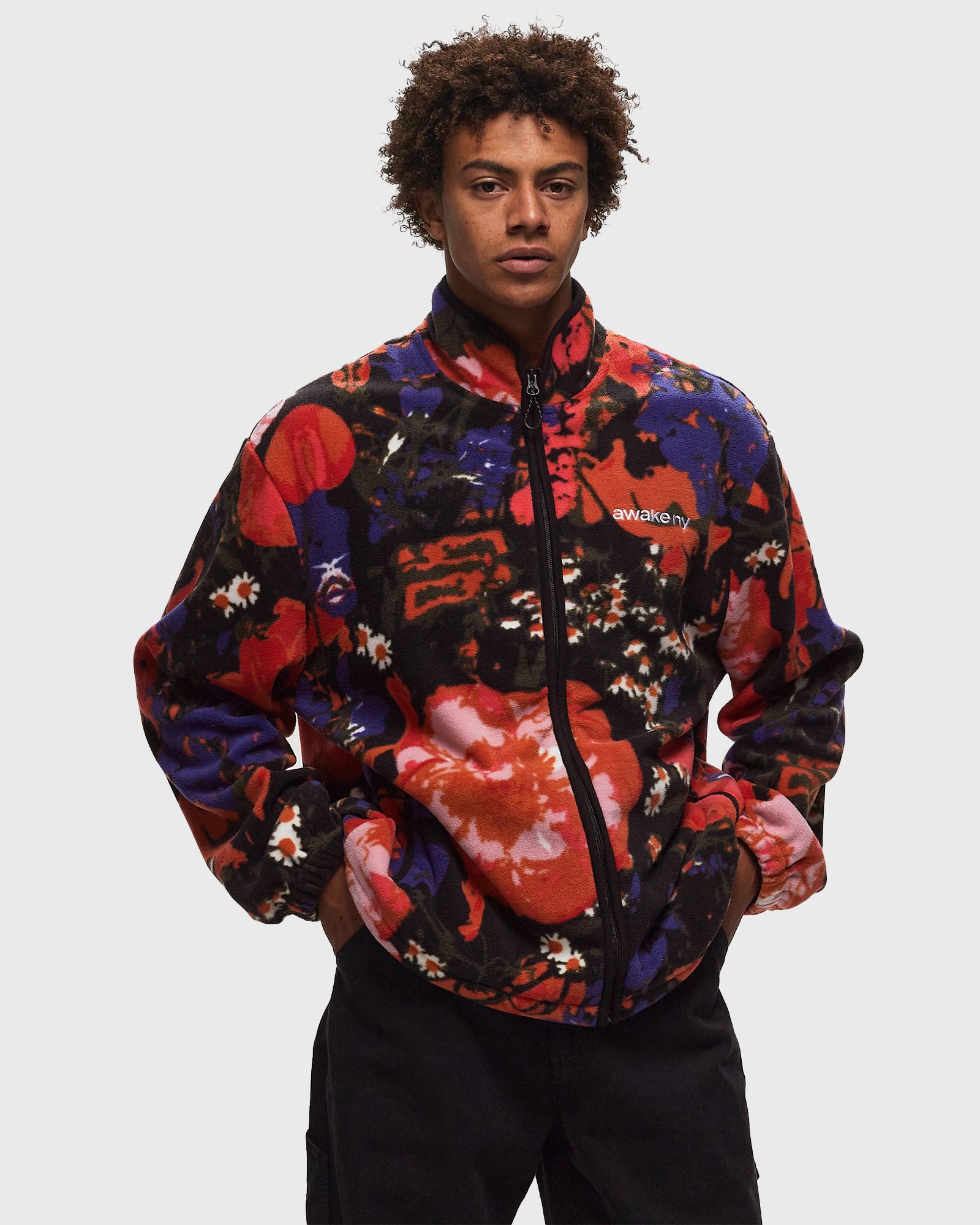 FLEECE FLORAL JACKET