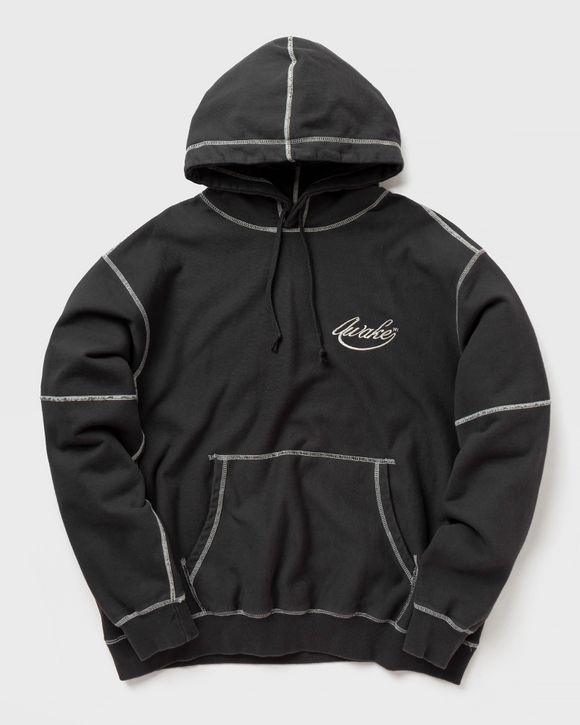 Awake Contrast Stitch Script Logo Hoodie Black - BLACK