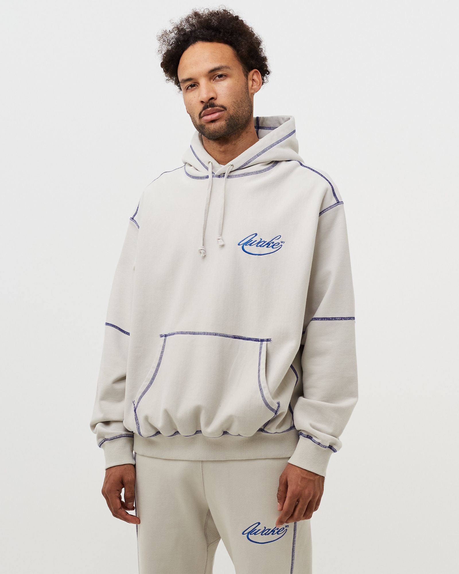 Contrast Stitch Script Logo Hoodie