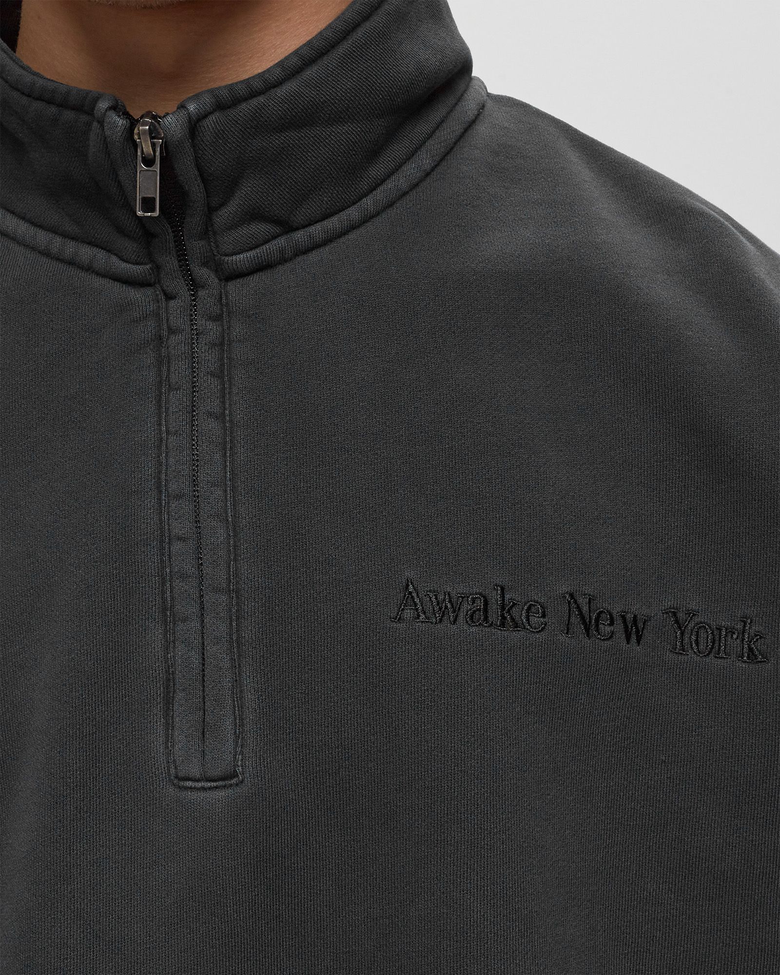 EMBROIDERED LOGO QUARTER ZIP SWEATSHIRT