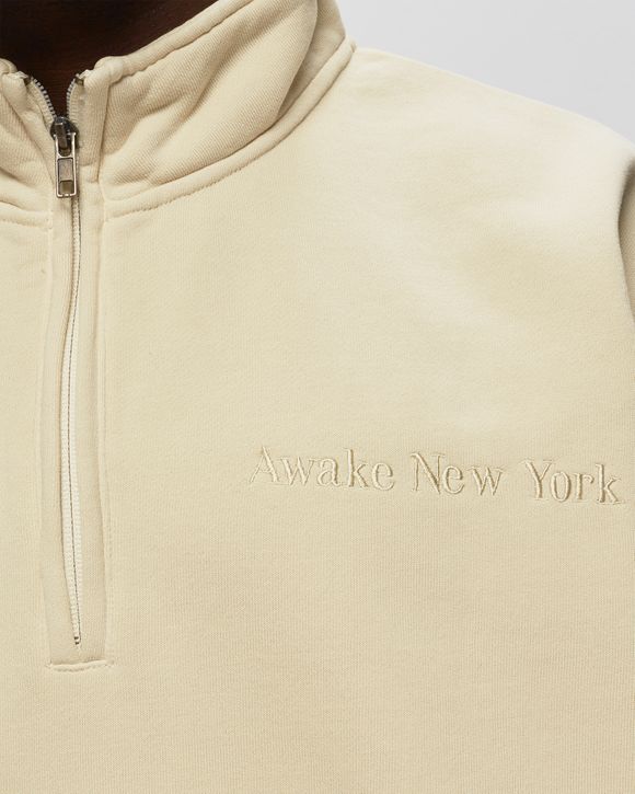 EMBROIDERED LOGO QUARTER ZIP SWEATSHIRT