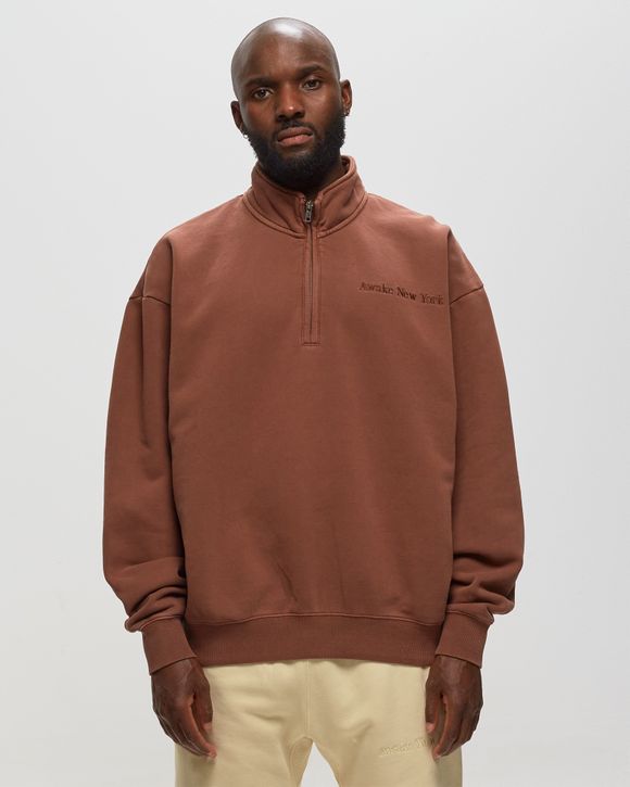 EMBROIDERED LOGO QUARTER ZIP SWEATSHIRT