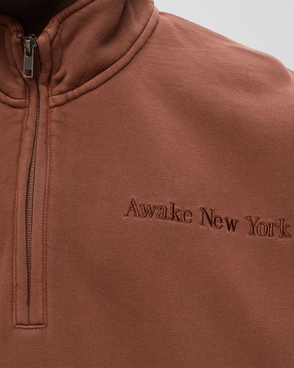 Awake EMBROIDERED LOGO QUARTER ZIP SWEATSHIRT Purple BSTN Store