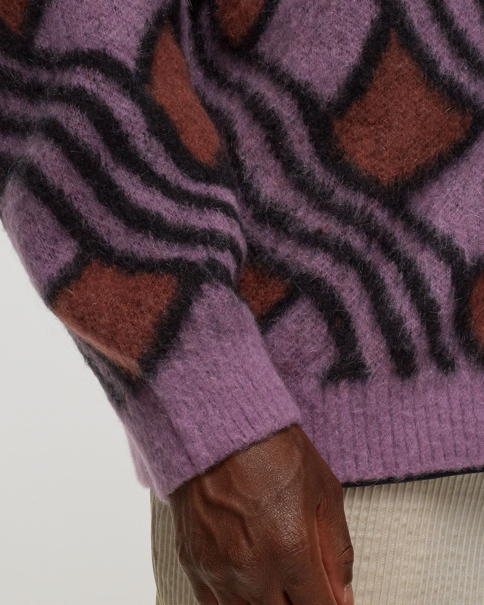 WAVY JACQUARD MOHAIR CARDIGAN