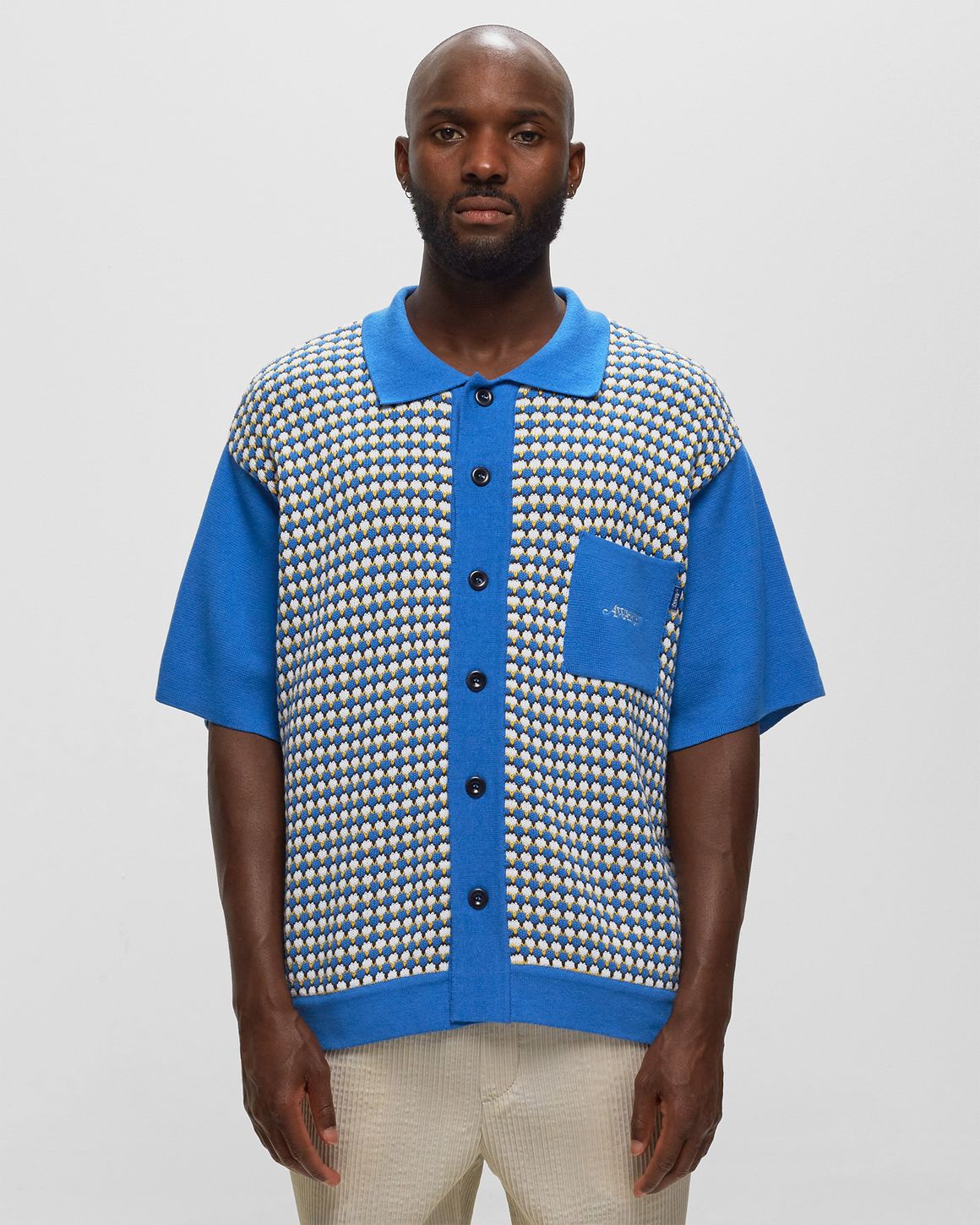 ●新品●NKNIT 2024SS wave pattern KNIT shirt ○新品○NKNIT 2024SS wave pattern KNIT shirt wave pattern