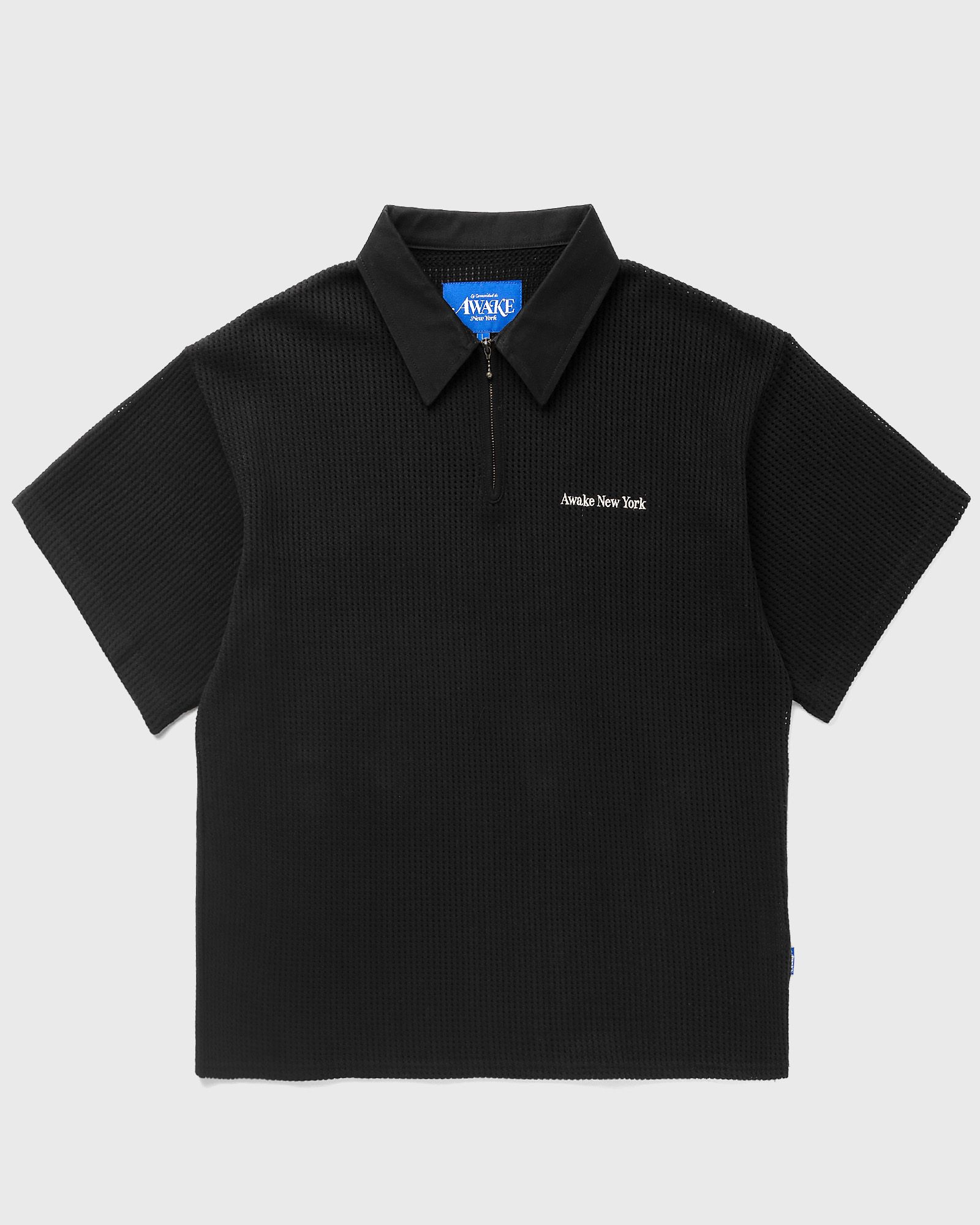 OPEN KNIT EMBROIDERED POLO