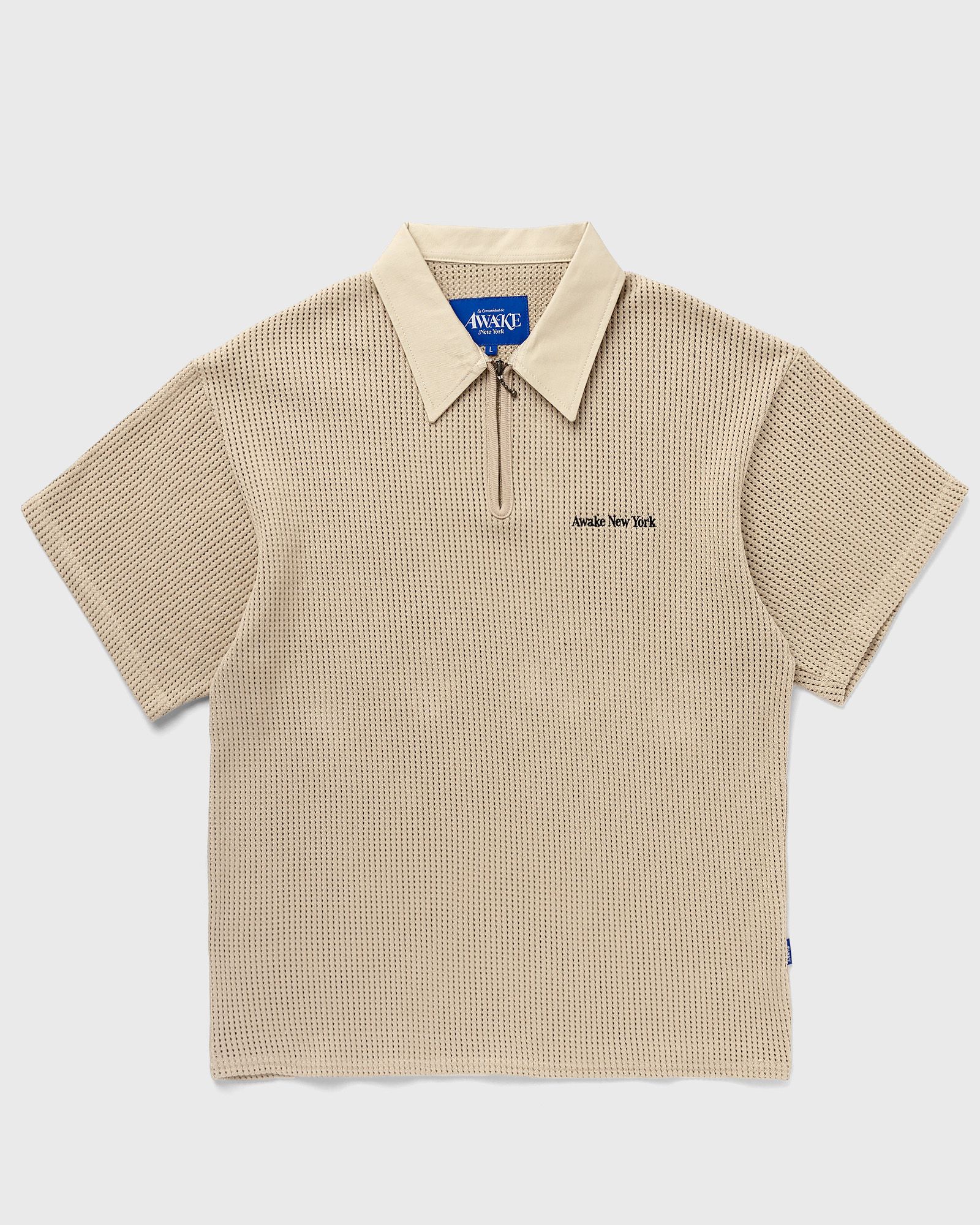 OPEN KNIT EMBROIDERED POLO