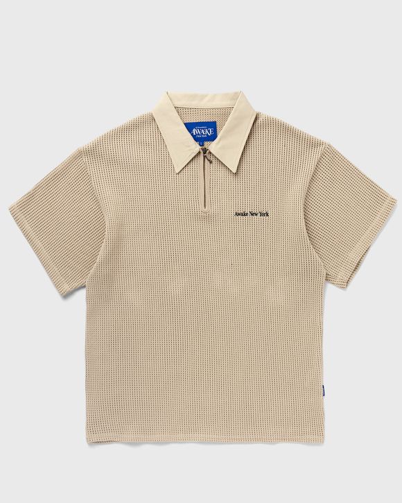 Awake OPEN KNIT EMBROIDERED POLO Beige - CREAM