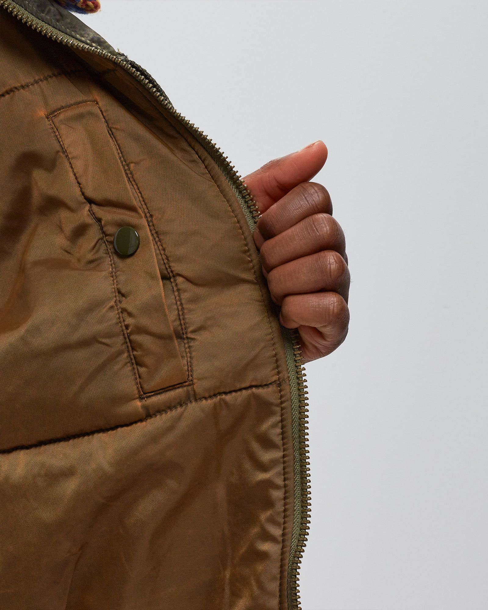 MA-1 KNIT TRIMMED WASHED BOMBER JACKET