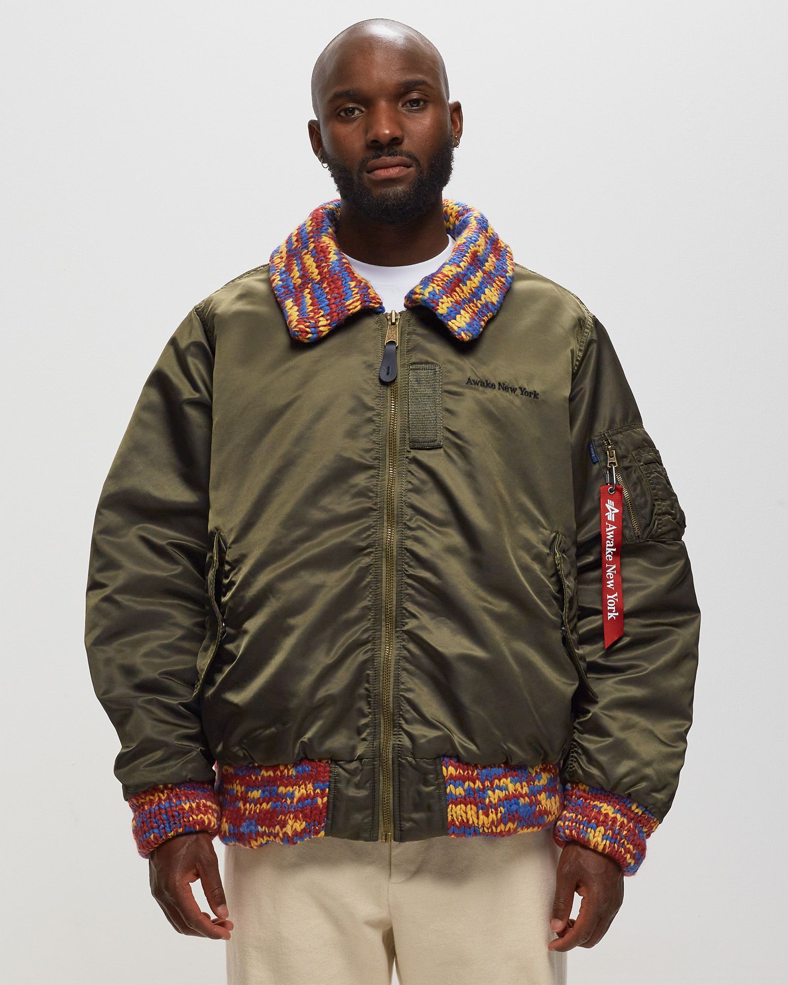 MA-1 KNIT TRIMMED WASHED BOMBER JACKET