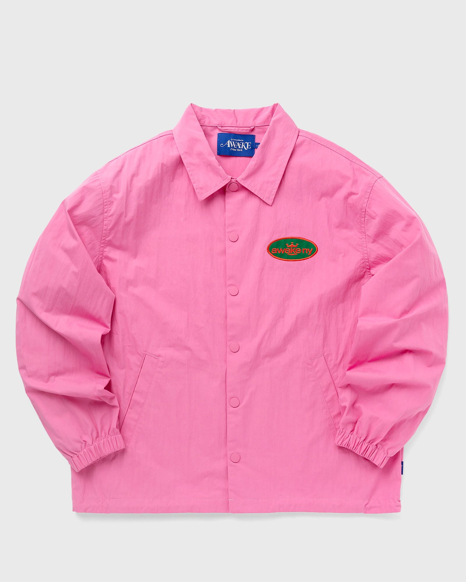 Awake - king logo twill coaches jacket men overshirts pink in größe:m