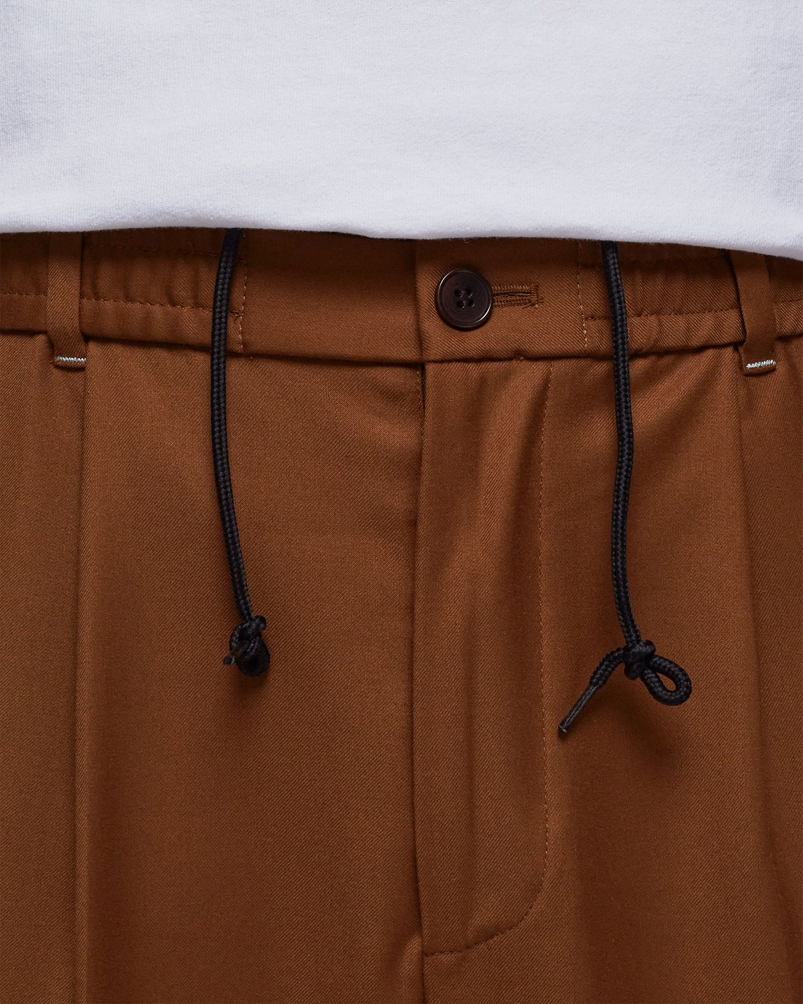 LIGHTWEIGHT WOOL ELASTICATED WOVEN PANT